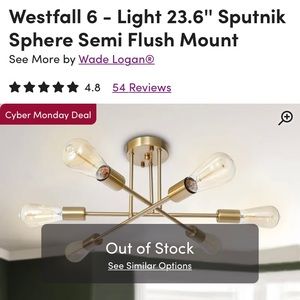 Westfall 6 light brass sputnik light